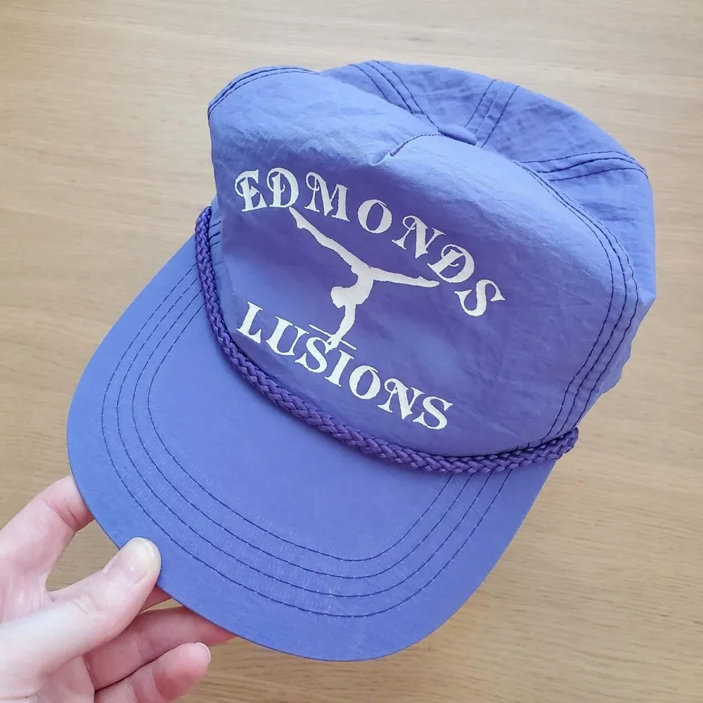 Vintage 90s Purple Gymnastics Trucker Hat